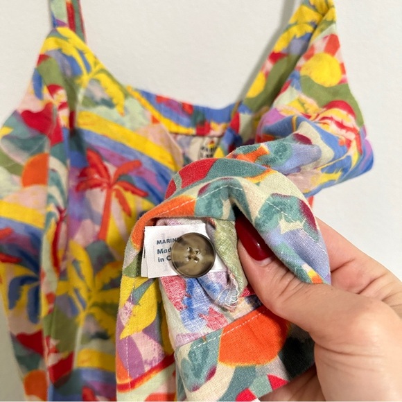 Marine Layer Celeste Cami Womens Top Large Floral Button Up Multicolor Beach - Picture 7 of 8